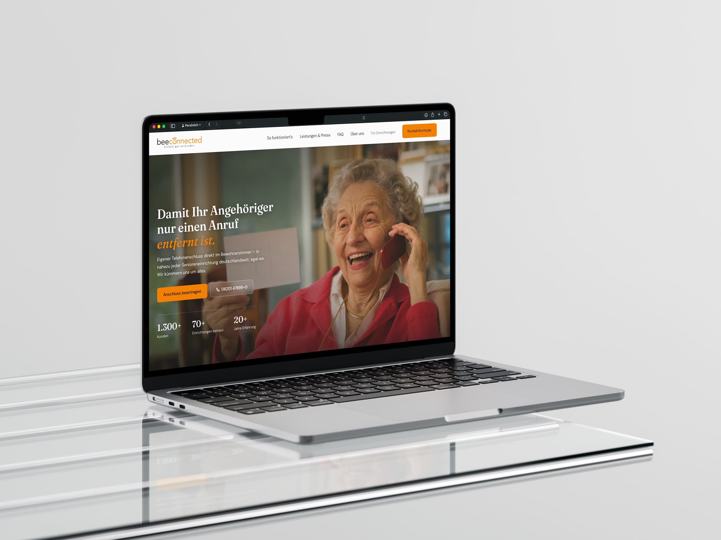 beeconnected.de auf einem MacBook